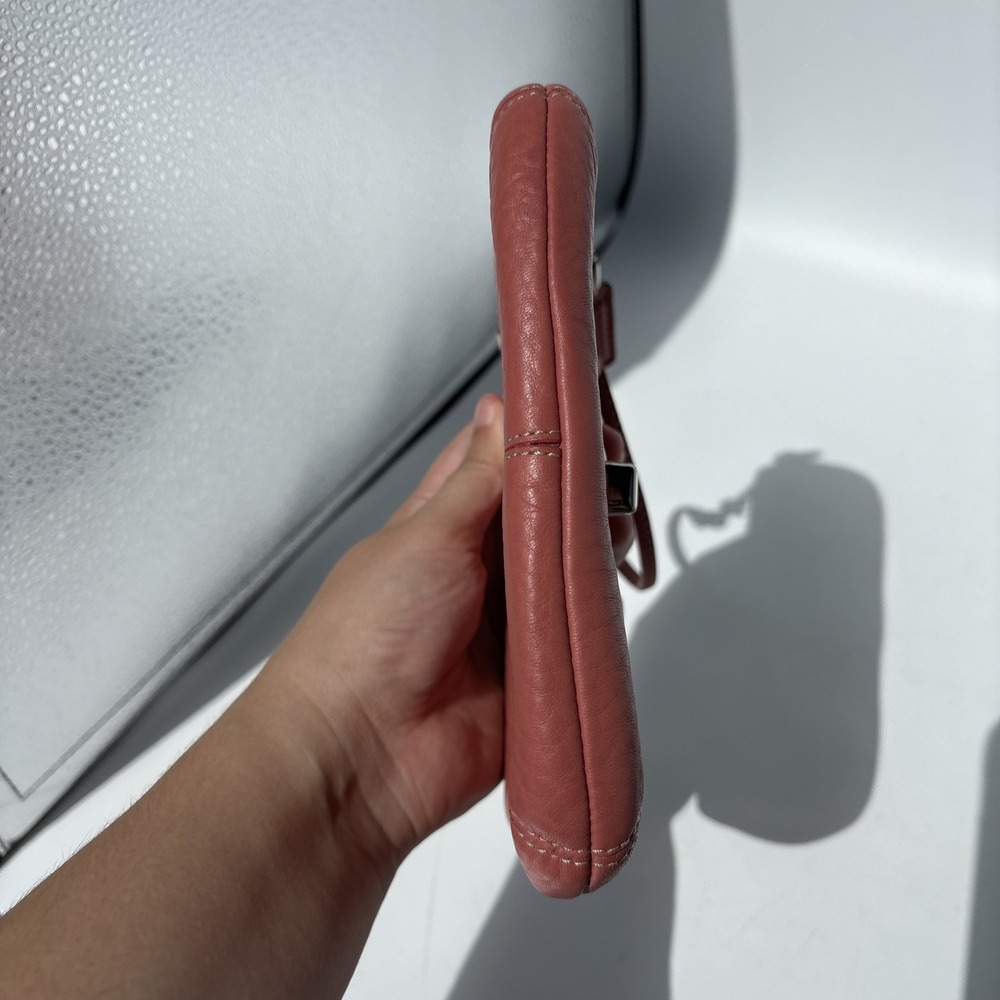 Coach Legacy‎ Flap Wristlet Mauve Dusty Rose Pebbled Leather Turnlock Clutch - Picture 4 of 13